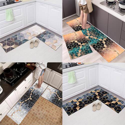 Geometry Waterproof Oilproof Kitchen Mat Antislip Bath Mat S