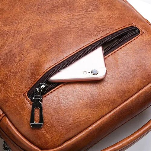 2024 Summer New Vintage Men Crossbody Bag Leather Shoulder B
