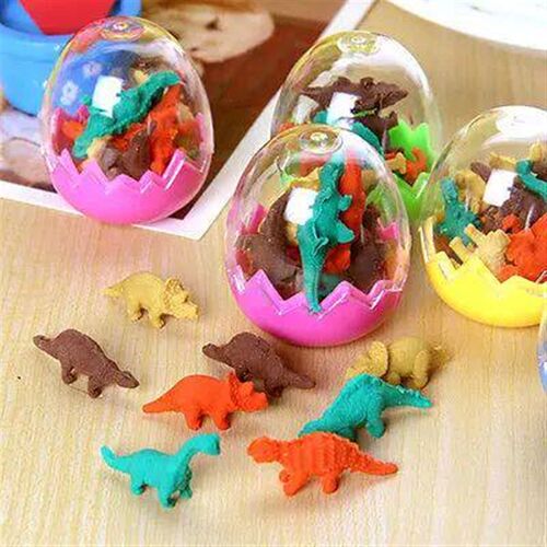 8 Pcs /Pack Mini Rubber Eraser Cute Dinosaur Egg Eraser Box