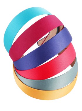 1/2pcs Plain 3CM Wide Satin Headband Girls Fabric vered Resi