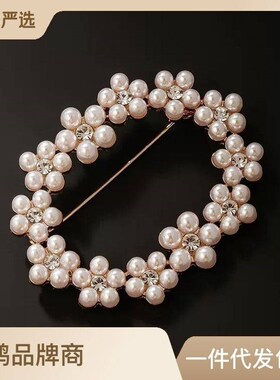 New Pearl Oval Wreath Brooch High-end Womens Corsage Retro