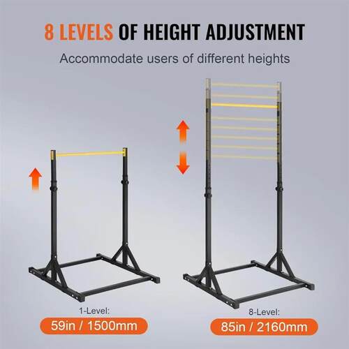 8-Level Height Adjustable Pull Up Bar Stand, Multi-Function
