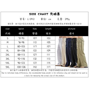 Size Mens Pocketed Cotton Long Plus Casual Pants Linen