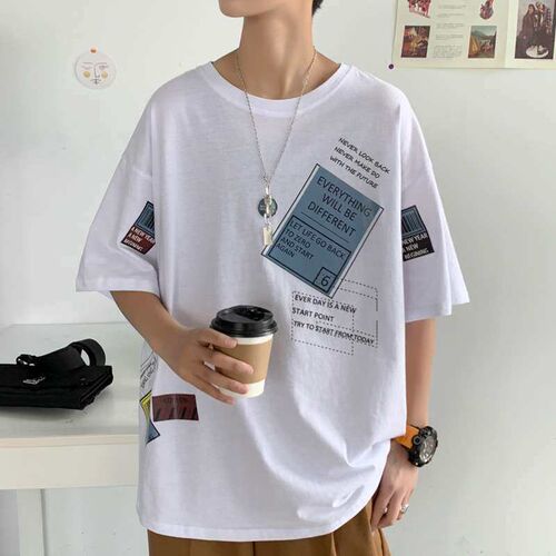 Teenager Mens Summer Clothing High School Students Short-sl