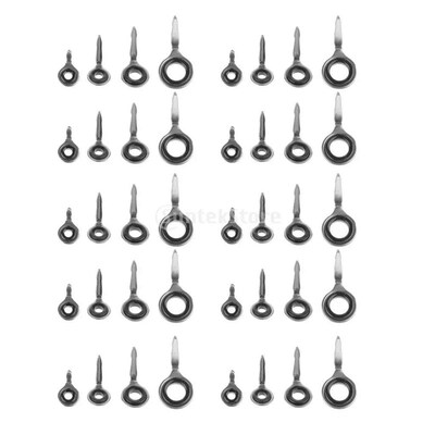 40pcs Fishing Rod Guides Stainless Steel Ceramic Ring Rod Gu
