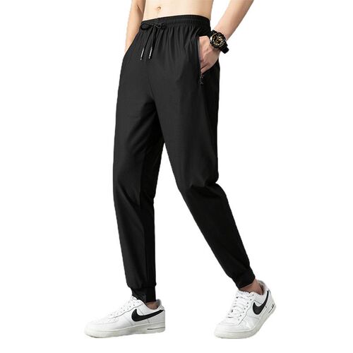 Ice Silk Pants Mens Summer Thin Loose Legs Quick-rying Crop