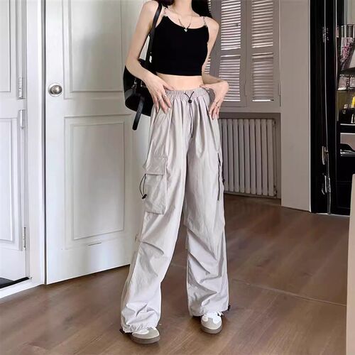 Workwear Pants Womens Thin High Waist Wide Leg Pants 2025 L