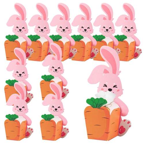 10/20pcs cute Rabbit Carrots paper candy Boxes Cartoon Bunny