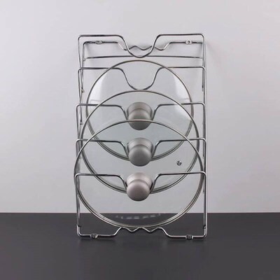 1Pcs Kitchen Accessories Stainless Steel Pot Lid Shelf Kitch