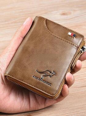 Kangaroo Wallet Mens RFID Blocking PU Leather Wallet with Z