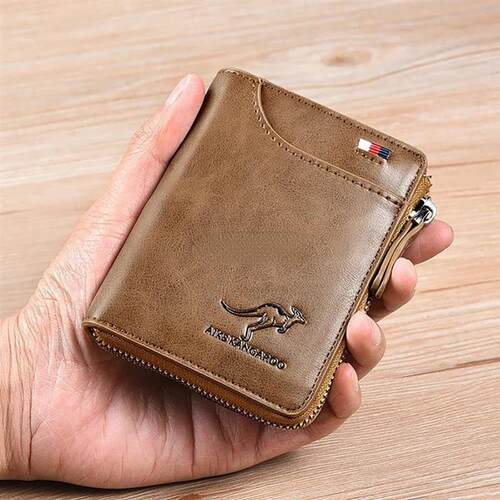 Kangaroo Wallet Mens RFID Blocking PU Leather Wallet with Z