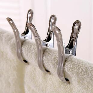 Stainless steel clips for drying clothes, spring-loaded clot