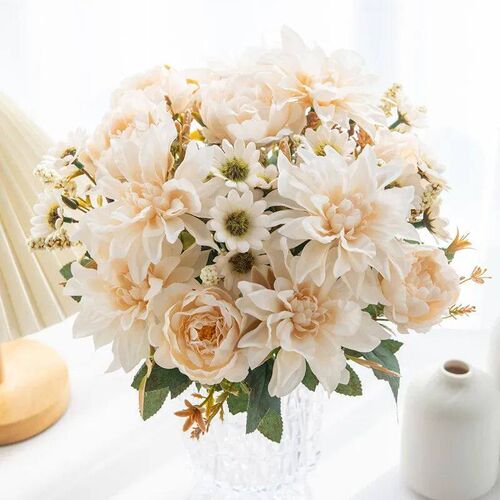 1Pc Hot sale Artificial Flower Silk Dahlia Rose daisy Christ