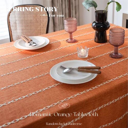 Gerring Christmas Table Cloth Orange Rectangular Tablecloths