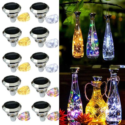 Solar Diamond Shaped Wine Bottle Lights 2M 20LED Waterproof