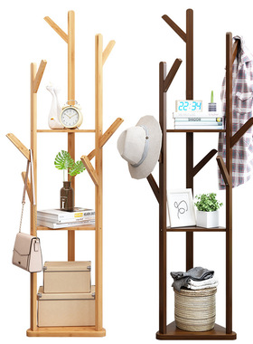 Simple wooden clothes rack bedroom coat hanger  stand衣架