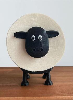 1-4Pcs Black Sheep Stackable Toilet Roll Holder Resin Cute S