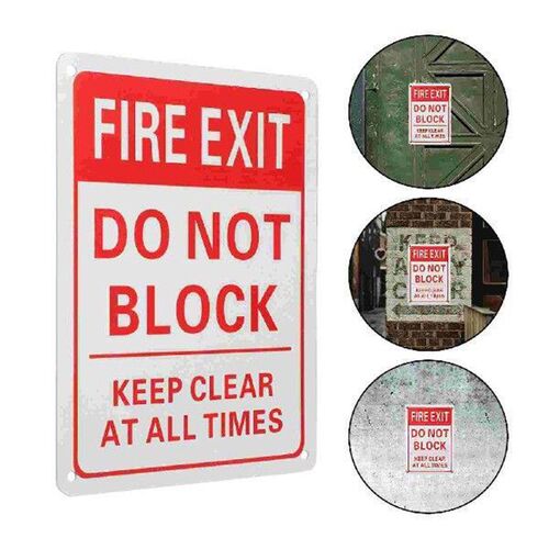 Fire Exit Sign Caution Indicator Safety Label Warning Signs