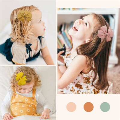 20/40Pcs Sweet Random Candy Color Bow Hair Clip Set for Baby