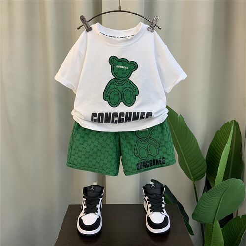 Baby Girl Boy Clothes Summer Children Bear Print Top and Bot