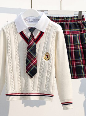 Sets for Girls School Uniform Twinset Children Costume Kids