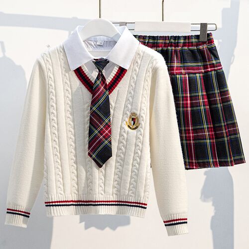 Sets for Girls School Uniform Twinset Children Costume Kids