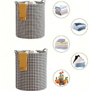 Large Size Print Laundry Basket Portable Foldable Home