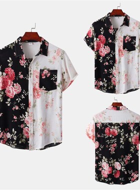 Hawaiian Style 3D Digital Printed Short Sleeve Shirt for Men