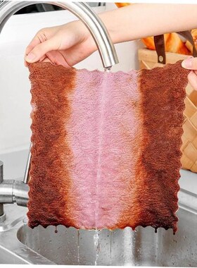 Double-layer Absorbent Microfiber Kitchen Dish Cloth towel