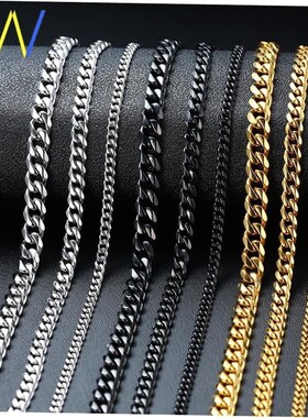 Punk Stainless Steel Necklace for Men Women Gold Chain 2021