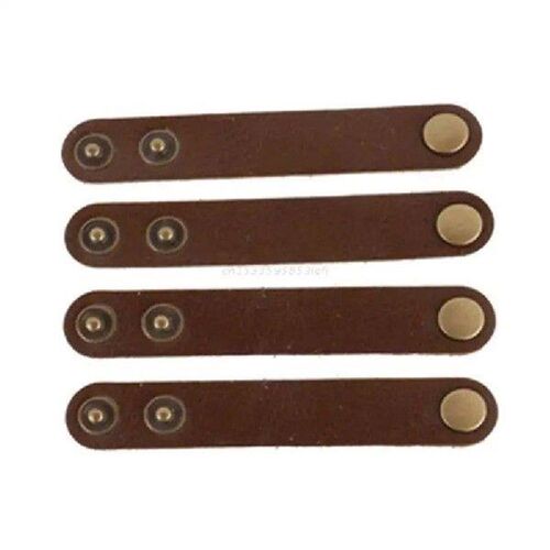 4Pcs Leather Cable Straps Cable Tie Wraps Cord Management