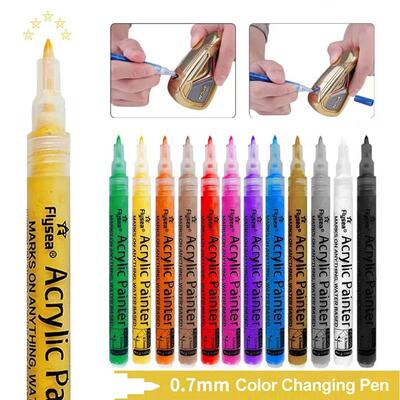 0.7mm Golf Club Color Changing Pen Acrylic Ink Pen With Stro