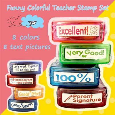Rectangular Teacher Stamps for Grading Classroom Signature
