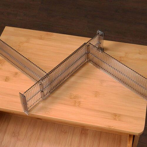 2Pcs Adjustable Drawer Cabinet Storage Partition Divider DIY