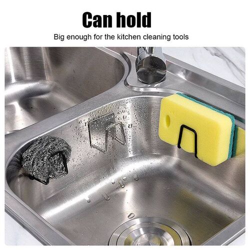 Kitchen Stainless Steel Sink Sponges Holder Self Adhesive Dr