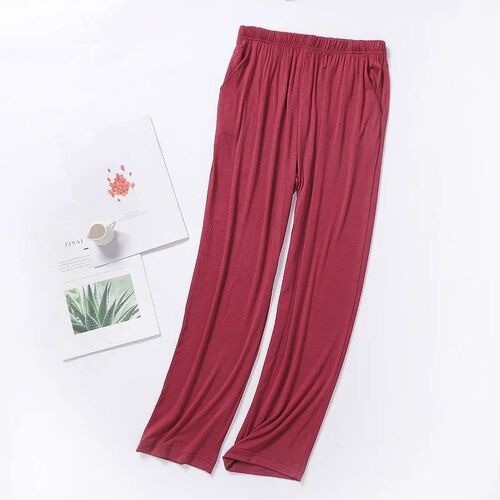 Summer Male Modal Sleeping Pants Solid Sleep Trousers Mens P