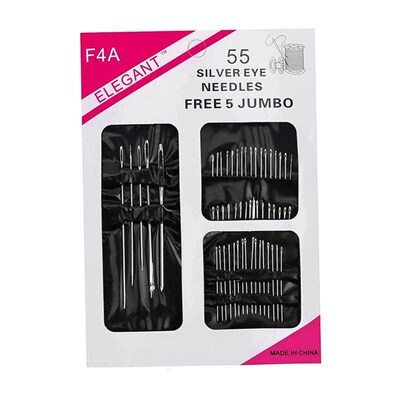 56PCS/set Stainless Steel Sewing Needles Thimble Set Multi-s