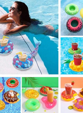 1Pc Inflatable Float Cup Pad Drink Holder Swimming Pool Cup