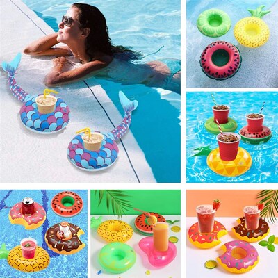 1Pc Inflatable Float Cup Pad Drink Holder Swimming Pool Cup