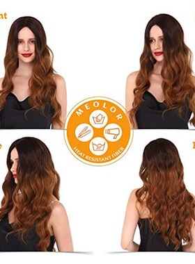 Long Wavy Curly Wigs for Women 24Inch Synthetic Lace Front W