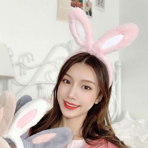 Plush Rabbit Ears Hair Band Womens Face Wash Cute Sweet New