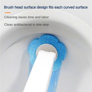 Wall-mounted Disposable Toilet Brush Cleaner with 6 Replacem