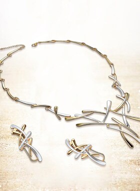 Women Luxury Necklace Ear Studs Set Wedding Bridal Girls Cha