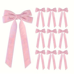 10 Red Velvet Christmas Tree Bows - Festive Gift Bows for Ch