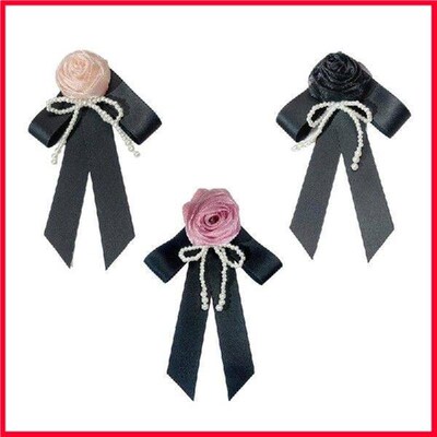 E8FA Korean Styles Rose Flower Brooch Pin with Pearls
