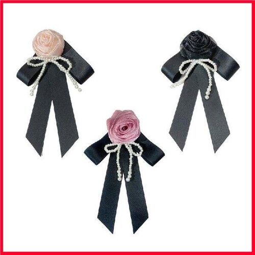 E8FA Korean Styles Rose Flower Brooch Pin with Pearls