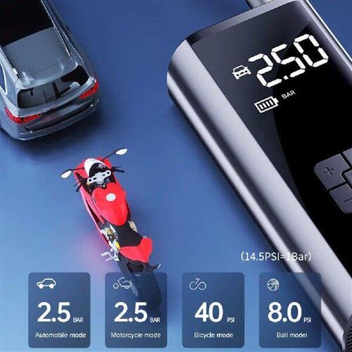 150PSI Portable Car Inflator Pump USB Rechargeable Bicycle