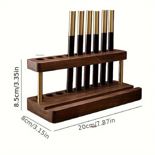1PC Walnut Wood Multifunction Desk Organizer - Pen Holder, P