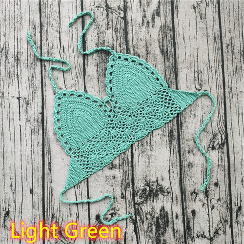 Handmade Crochet Lace Knit Bra Boho Beach Bikini Cami Tank C
