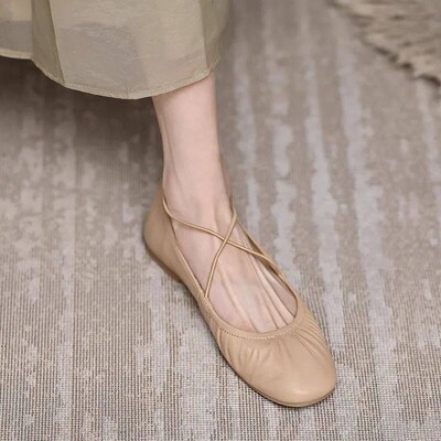 Womens Ballet Flats Elastic Band Slip on Flat Shoes Women S